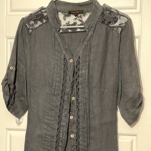 Lace/Linen Top